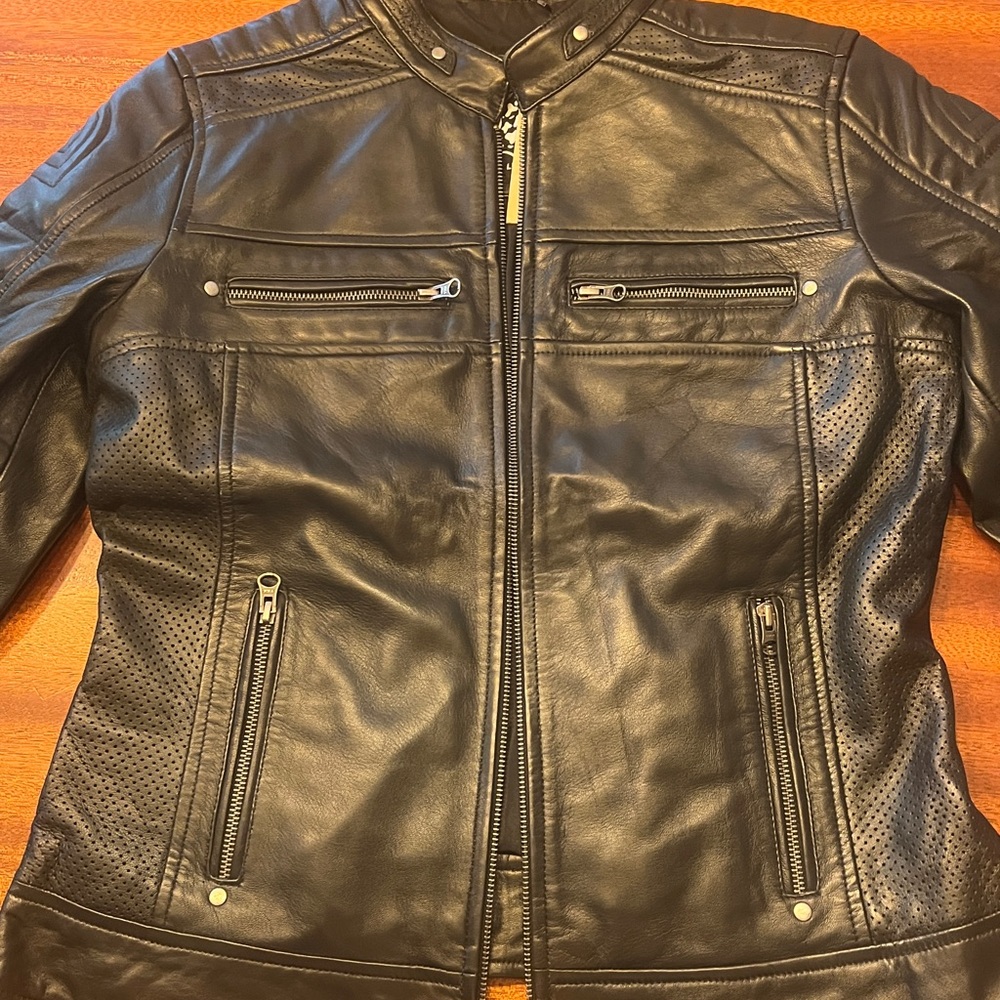 Women's Black Real Leather Jacket NWT